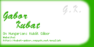 gabor kubat business card
