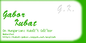 gabor kubat business card